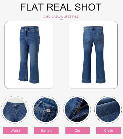 SHEWIN Wide Leg Jeans for Women Trendy High Waisted Flare Jeans Stretchy Straight Leg Ankle Denim Pants with Pockets in Saudi Arabia