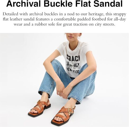 Coach Women's Archival Buckle Flat Sandal Platform in Saudi Arabia