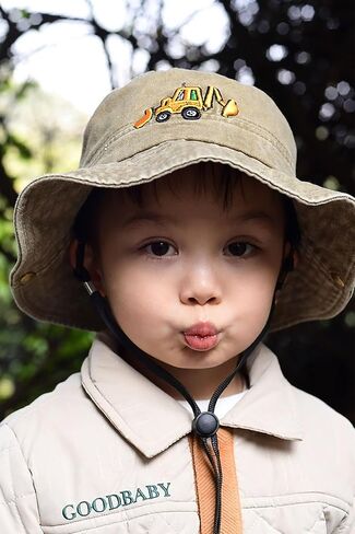 Safari Kids Sun Hat Bucket Boys Excavator Beach UPF 50+ Fishing Hat Toddler Girls Boonie Cap for 2-8T in Kuwait