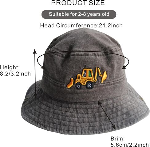 Safari Kids Sun Hat Bucket Boys Excavator Beach UPF 50+ Fishing Hat Toddler Girls Boonie Cap for 2-8T in Kuwait