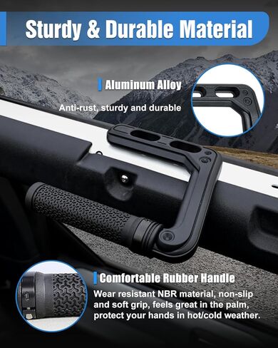ROADER Grab Handles Compatible with Ford Bronco & Bronco Raptor 2021-2025 2/4 Door Soft & Hard Top, Aluminum Alloy Roll Bar Grip Handles Replacement for Bronco Interior Accessories- Red, 2 Pack in Kuwait