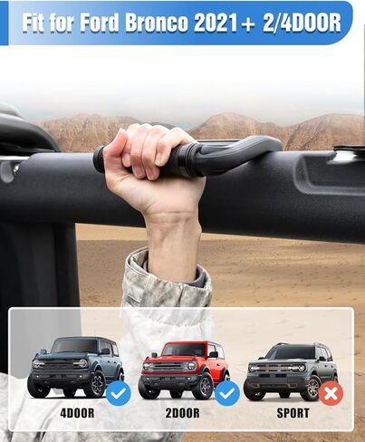 ROADER Grab Handles Compatible with Ford Bronco & Bronco Raptor 2021-2025 2/4 Door Soft & Hard Top, Aluminum Alloy Roll Bar Grip Handles Replacement for Bronco Interior Accessories- Red, 2 Pack in Kuwait