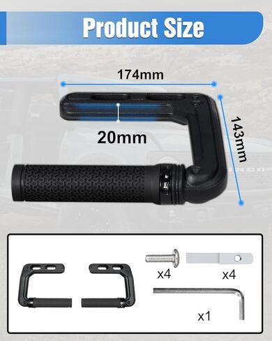 ROADER Grab Handles Compatible with Ford Bronco & Bronco Raptor 2021-2025 2/4 Door Soft & Hard Top, Aluminum Alloy Roll Bar Grip Handles Replacement for Bronco Interior Accessories- Red, 2 Pack in Kuwait