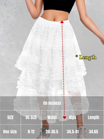 Women Ruffle Maxi Tulle Skirt,A Line Tiered Mesh Long Skirts Renaissance Fairy Costume Birthday Concert Outfit Casual in Saudi Arabia
