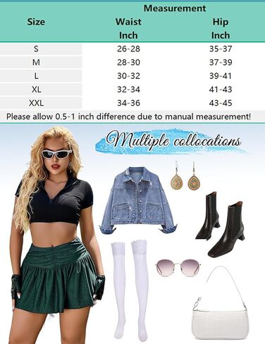 Avidlove Women Ruffle Skirt Ruched Waist Short Skirts Sexy Glitter Skirt Mini Lingerie Skirts in Kuwait