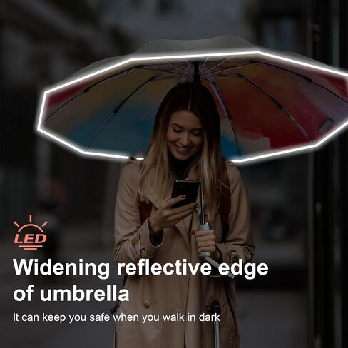 UPF 50+ Sun Umbrella UV Protection, UV Blocking Umbrella with Silver Cooling Coating, Travel Umbrella Compact Portable, Large Inverted Windproof Colourful Rain Umbrella in Saudi Arabia