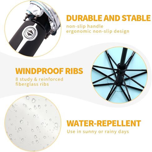 Sun Umbrella for Travel UPF 50+ UV Protection 46 Inch Windproof Auto Open/Close, Sun Blocking & Rainproof Compact Umbrella for Men and Women in Saudi Arabia