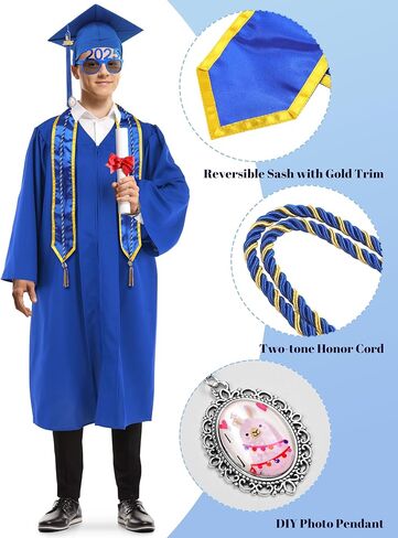 سرق Somsoc Matte Graduation Cap و Down Tassel Set 2025 للمدرسة الثانوية والكلية مع سحر صور الشرف in Saudi Arabia