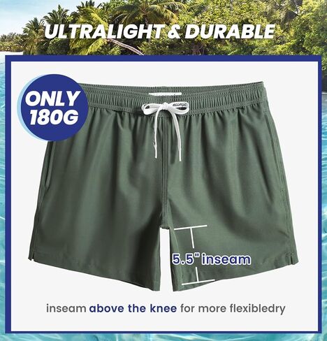 maamgic Mens Boys 80s 90s Vintage 4 Way Stretch Swim Trunks with Mesh Lining Quick Dry Swim Suits Board Shorts in Saudi Arabia