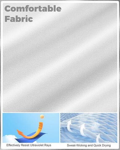 Men's UPF 50+ Swim Shirts, Sun Protection Short Sleeve Rash Guard, Quick Dry T-Shirt for Fishing and Surfing in Kuwait