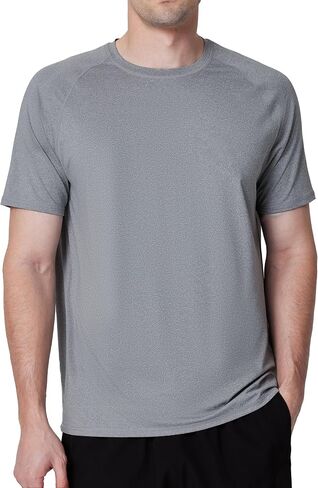 Men's UPF 50+ Swim Shirts, Sun Protection Short Sleeve Rash Guard, Quick Dry T-Shirt for Fishing and Surfing in Kuwait
