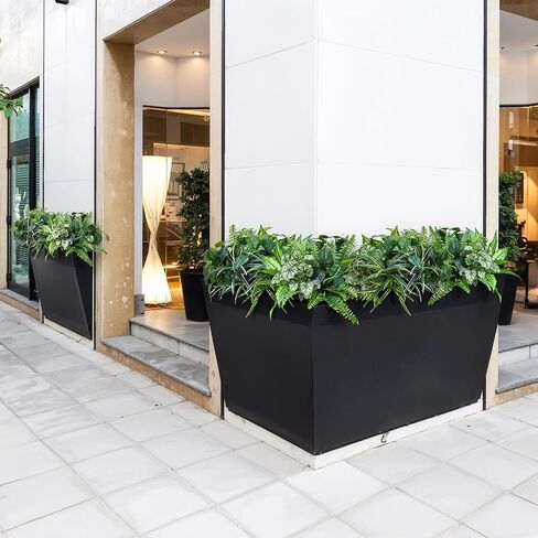 Artificial 8 Bunches Greenery Plants Fake Plastic Leaves with Stems UV Resistant Outside Faux Plants Bushes for Outdoor Patio Garden Front Porch Yard Decor in Saudi Arabia