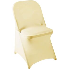Howhic Folding Chair Covers for Party 12pcs, White Universal Spandex Chair Covers for Folding Chairs, Stretchy Fitted Chair Covers for Wedding, Party, Banquet, Conference (12pcs, White)