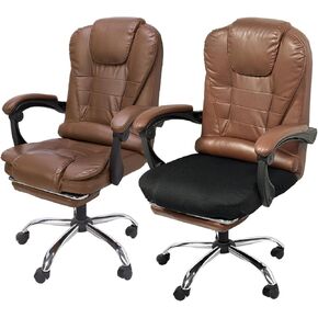 NeColorLife Large Office Desk Chair Cover Stretchable Chair Seat Cover Thick Dining Chair Covers Removable Washable Computer Chair Seat Covers Protectors (1PC Seat Cover for The Bottom,Black)
