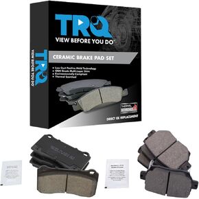 TRQ Brake Pads Ceramic Compatible with 2018 Tesla 3