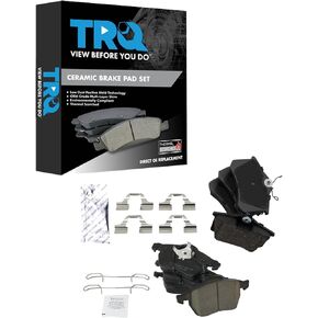 TRQ Brake Pads Ceramic متوافقة مع 2000-2006 Audi A4 A4 Quattro 2000-2004 A6 A6 Quattro 2002 S4 2002-2003 S6 2004-2005 Volkswagen Passat