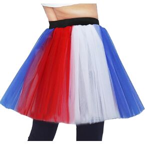 Women's Teen Adult Tutu Skirt Elastic 5-Layered Tulle Skirt Women Short Dance Ballet Dress Halloween Running Tutu