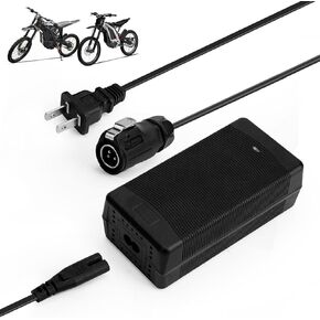Battery Charger for Sur Ron Light Bee X/S Segway X260, 67.2V 2A 3 Prong Connector Power Supply, Fast and Safe Power Adapter for Dirt Bike Sur Ron Segway