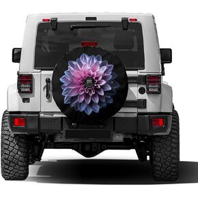 Foruidea Chrome Pink and Purple Flower Spare Tire Cover with Backup Camera Hole Wheel Tire Cover Fit Trailer, RV, SUV and Many Vehicle 17inch