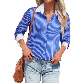 سيليتيلون ووتن كوتون زر أسفل قمصان فستان مخطط قمصان الفستان in Kuwait