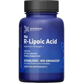 Bio-Enhanced R-Lipoic Acid, 300 mg Capsules - 2 Month Supply - Stabilized R Alpha Lipoic Acid with Enhanced Absorption - R Lipoic Acid Supplement - 60 Count