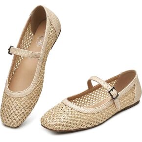 أحذية Trary Mary Jane Flats Flats for Women Plats Ballet Flats مربعة أخمص القدم