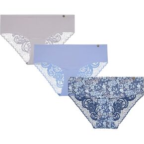 Lucky Brand Women's Underwear – Microfiber Lace Hipster Briefs (3 Pack)
