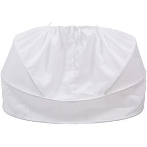 Myayd Women Hoops Cage Skirt petticoat baroque rococo crinoline oval flat double side pannier underskirt white
