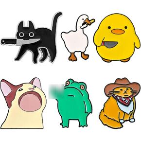 Funny Enamel Pins Pack, Cute Funny Pins for Backpack Jacket Hat Bag Adult Teens Girls Boys