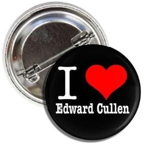 I Love Edward Cullen "Twilight" Collectible Button Badge Pin, 2.25 Inches