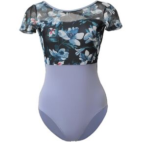 ROYAL SMEELA Short Sleeve Leotards One Piece Ballet Leotards for Women Backless Ballet Dance Leotard Jumpsuit