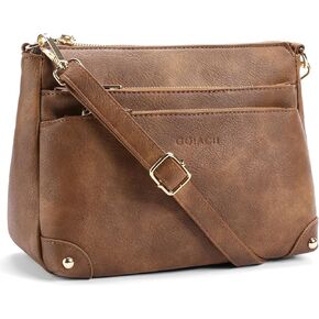 أكياس Goiacii Crossbody للنساء متوسطة الحجم سيدات حقيبة حقيبة مع جيوب متعددة السوستة الجلود الناعمة