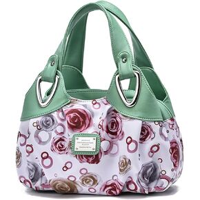 Fashion Vegan Leather Handbag for Women Multi Pocket Large Tote Bags Satchel Printed Purses Soft Hobo Bag