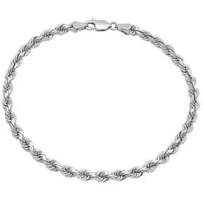 GLD Shop Rope Bracelet - 2MM/4MM/6MM Sizes - 6/7/8/9 Inch Lengths - Gold/White Gold - Unisex