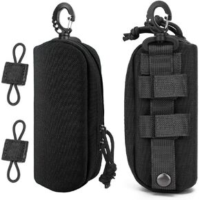 Mustyer 2 Pack Tactical Molle Glasses Case Hockproof Tactical Case Case Plantable Sunglasses Wark with Clip