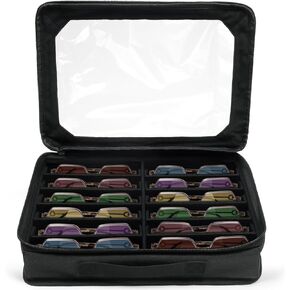 Bukere Sunglasses Organizer Case for Multiple Pairs, 12 Slots Adjustable Glasses Box Women Men, Travel Eyeglasses Storage