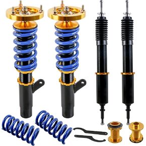 Sweplus Coilovers Struts Spring Shock Uspatenber متوافق مع 2006-2013 BMW 3-Series 325i 328i 335i E90 E91 E92 (RWD فقط) زنبرك لفائف ، وخفض مستوى الطبقات القابلة للتعديل بمقدار 1-3 "