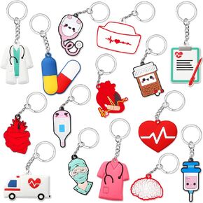 Henoyso 150 Pcs 2025 Cna Week Nurse Keychain Medical Assistant Party Favors Keychain Gifts Cute Hat Nurses Week Gifts Healthcare Worker Accessories for Women School Graduation