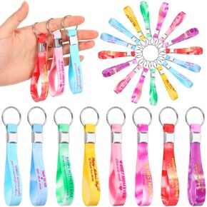 Sureio 48 PCS Mothers Day Mom Word Silicone Keychain Happy Mother's Gift Collful Silicone Ring Excessories for Mother Goodie Women Employe Estcher Enugnister Higds Party Favors