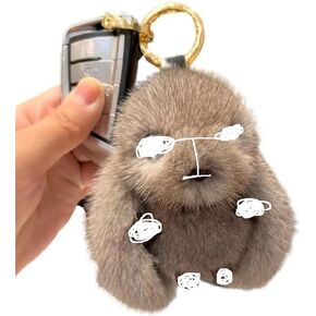 Charming Keychain, Plush Doll Pendant Hanging Keyring Card Gift for Woman Man Bag Key Ornament Ring