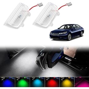Led Car Door Lights Compatible with Honda Accord Odyssey Elysion CR-Z,7 Colors Car Door Welcome Courtesy Light, RGB Breathing Gradient Puddle Lights for Cars 2 Pack
