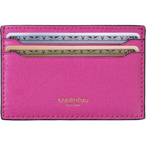 حامل بطاقة Cockatoo Saffiano Leather - محفظة بطاقة الائتمان البسيطة - حالة بطاقة محفظة ضئيلة للرجال والنساء (النحل الأخضر)