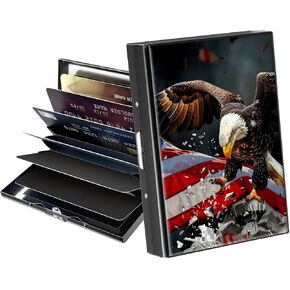 Metal Wallet,Credit Card Holder for Women Men,Thin Slim Mini Aluminum Wallet RFID Blocking Card Holder Hard Card Case Small Business Card Holder ID Case Travel Wallet,Dragonfly Flower in Kuwait