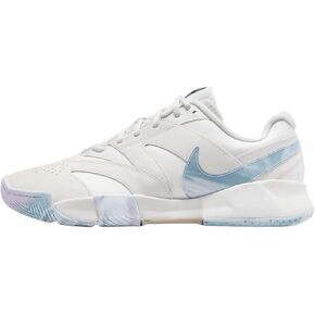 Nikecourt Lite 4 Premium Leather Men's Hard Court Tennis Shoes (FV3982-100 ، Summit White/Phantom/Denim Fricquoise/Hemp) Size 10