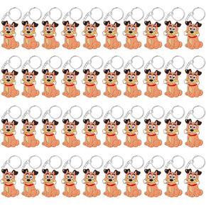 CiciBear Dog Keychains - 40 Pack Animal Themed Decoration For Guest, Baby Showers, School & Kids Birthday Parties