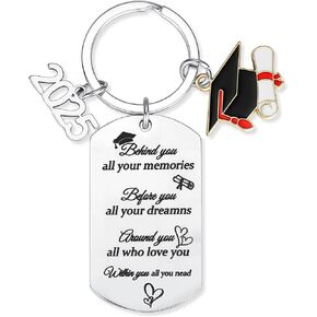2025 Graduation Gifts For Her Him - Class Of 2025 Graduation Keychain With Encouraged Quote - Graduation Gifts For College High School Middle School Masters Grads