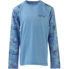 Salt Life Girl's Marlin Oasis Youth Long Long Classic Fit Performance Tee