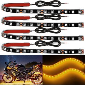 YM E -Bright 4pcs LED Strip Lights للسيارة ، 12 بوصة مقاومة للماء IP68 Car Underglow Strip Light