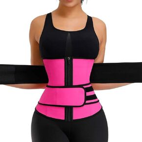 Workout Waist Trainer for Women Man Tummy Control Slimming Body Shaper Belt Sauna Sweat Corset Cincher with Zipper