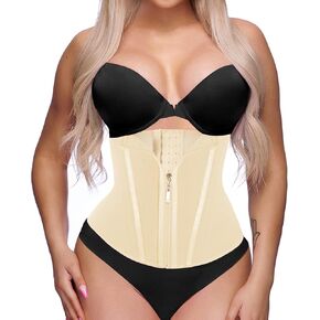 GainKee Waist Trainer for Women Corset Girdle Tummy Control Shapewear Mesh Modal Cincher Hook Eye Zipper Body Shaper